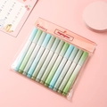 12-color pastel gradient highlighter set with soft tips and smooth writing ink - Chisel Tip / Gradient Series-Gradient Green 12 Pack
