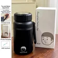 Black 1000ml stainless steel insulated bottle with tea infuser and carrying handle - 1000ml / Black (With Cup Brush)