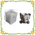 DIY elephant silicone mold for candle holders and succulent pots with size measurements - Elephant - Flower Pot