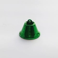 Macro shot of 38mm thickened green metal bell with top loop for Christmas decor - 38mm Thin / Green
