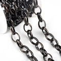 DIY stainless steel oval link chain in gunmetal black finish for jewelry making - 11mm Wide (1 Meter/Pack) / Gunmetal