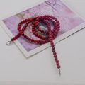 Catena in acrilico marmorizzato rosso e nero con chiusure a moschettone in argento per borse - 120cm con chiusura / Rosso bicolore