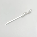 Macro view of minimalist silver irregular metal hair clip with a sleek wavy design - Single 1# / Sand Silver