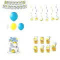 Vintage lemon party set with balloons, banner, and cake toppers for birthday decor - 5-Piece Party Decor Set