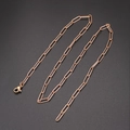 Elegant rose gold paperclip chain necklace with lobster clasp on dark matte background - Necklace (40cm) / Rose Gold