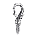 Polished stainless steel skull pendant hook with detailed carving on white background - Large Style (KY1276-KJX)