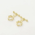 Polished 14k gold plated copper OT toggle clasp set for DIY jewelry making - 14K Steering Wheel OT Clasp - 4Pcs/Pack