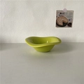 Ciotola da dessert moderna in ceramica verde erba con bordi ondulati e stile minimalista - Verde Erba