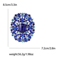 Exquisite große blaue Kristallbrosche mit Goldbasis, Maße 8,5x7,2cm und 56,2g Gewicht - Blau