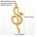 Golden snake pendant in stainless steel with size and weight specs on white background - Gold Tone Snake (G11)
