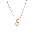Classic 18k gold plated snake chain necklace with sparkling zircon letter O pendant - Letter O