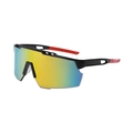 Black and red cycling sunglasses with gradient REVO lenses for outdoor sports - Black Red Frame Yellow Mirror Lens