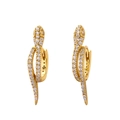 Golden S925 snake hoop earrings featuring sparkling crystals and a serpent design - Style H Full Zirconia (Yellow Gold)