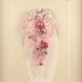 Rosafarbener und silberner Weihnachts-Tropfenschmuck mit Schleifen und Schild - 60cm (Ohne LED)