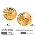 Details zu 18k vergoldeten Gänseblümchen-Ohrringen, 3,32cm Größe und wasserfeste Textur - Gänseblümchen-Ohrstecker (JDEW2405002) / Gold