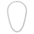 Luxuriöse Tennis-Halskette aus Edelstahl in Silber mit Baguette-Zirkonia Steinen - Gold-Weißer Strass