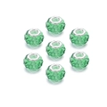 Faceted green acrylic beads with silver metal cores arranged in a hexagonal pattern - Green