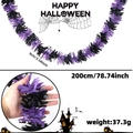 Halloween tinsel garland decoration in purple and black colors 200cm length - Black Purple Wide Striped Garland