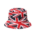 Distressed Union Jack bucket hat with classic red white and blue vintage flag pattern - Union Jack (C)