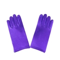 Kurze lila Satin-Handschuhe für Punk-Tanz und Cosplay-Auftritte mit glänzendem Finish - Einheitsgröße / Lila (22cm)