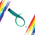 Single piece long straight clip-in hair extension with 69H blue-green gradient color - Blue-Green Gradient (69H)
