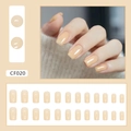 Uñas postizas cuadradas medianas en color amarillo crema brillante efecto lechoso - CF020 Uñas Cuadradas Amarillo Ganso (Tipo Pegamento)