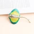 Broche raie chic avec dégradé d'émail jaune-vert et finition en alliage doré - Raie Pastenague Dégradé Jaune Vert (XH-1800)