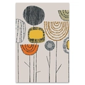 Mid-century modern abstract floral art poster with black, yellow, and orange geometric leaves - 10x15cm / Style A