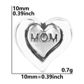 Silver heart-shaped charm with MOM engraving for floating locket DIY bracelets - Silver Heart-MOM
