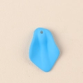 Matte blue acrylic petal-shaped earring pendant accessory with top hole for DIY jewelry - 10Pcs Small / Sky Blue