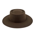 Sombrero fedora clásico de fieltro de lana marrón oscuro con ala ancha estilo jazz - M (56-58cm) / Café