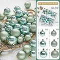 Set da 44 palline di Natale verde menta in finitura lucida e opaca da 3cm-5cm - Verde