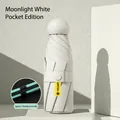 Mini pocket sun umbrella in moonlight white finish with UPF50+ fiber double keel frame - Moonlight White (Double Keel)
