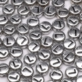 Silver-plated 4x7mm acrylic flat round alphabet beads with letter L for DIY jewelry - Letter L