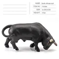 Realistic North African bull animal model in black finish for desktop display - North African Bull (PL127-554)