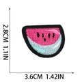 Detailed embroidery view of a watermelon patch with dimensions 3.6cm by 2.8cm - Mini Watermelon (W25SG-052-17)