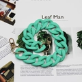 Matte mint green resin thick chain bag strap with gold lobster clasps and rings - 45cm / Light Green