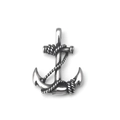 Vintage stainless steel ship anchor pendant with realistic rope texture and silver finish - Pendant Only (No Chain)