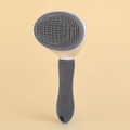 Brosse de toilettage patte de chat beige et grise avec picots en acier et bouton - Style Poignée Antidérapante Diamant (Sac OPP) / Gris
