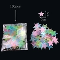 Detailed view of 100pcs 3cm glow in the dark stars set for wall decoration - Thin Version/100 Pieces Pack / 3cm/Glow / Colorful