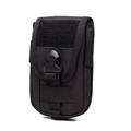Riñonera táctica negra de nailon con cierre de hebilla y sistema Molle para exteriores - 7" / Negro