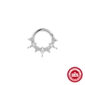S925 sterling silver nose ring featuring sparkling diamond-shaped clear zircon stones - Single Platinum #2