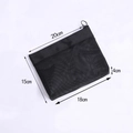 Black nylon mesh travel toiletry bag with zipper, trapezoid shape 20x15cm size - 030 Spliced Triangle Without Letters
