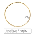 Minimalistische 4mm brede choker ketting voor dames van 18K verguld roestvrij staal - 45cm/4mm / Goud NC-1306G
