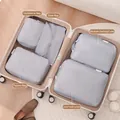 5-piece light grey travel organizer set neatly packed in a 20-22 inch suitcase - Light Grey 5-Piece Set