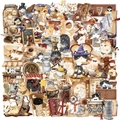 50 Stück transparente Magie-Katzen-Sticker für Scrapbooking und wasserfeste Deko - 50 Stück Transparente Magic Cat Cafe