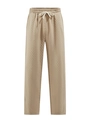 Pantaloni sportivi kaki da donna con trama a rombi e vita elastica con coulisse - S / Cachi