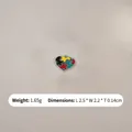 Ciondolo a cuore con puzzle colorato in smalto e misure per creazione di gioielli fai-da-te - Forma a Cuore Puzzle (5)
