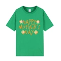 Green Mother's Day t-shirt featuring Happy Mother's Day orange floral print design - Green (Sunflower)