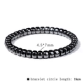 Men's retro hematite beaded bracelet with 4.5x7mm rectangular stones and 19cm length - Rectangular Beads 4.5*7mm